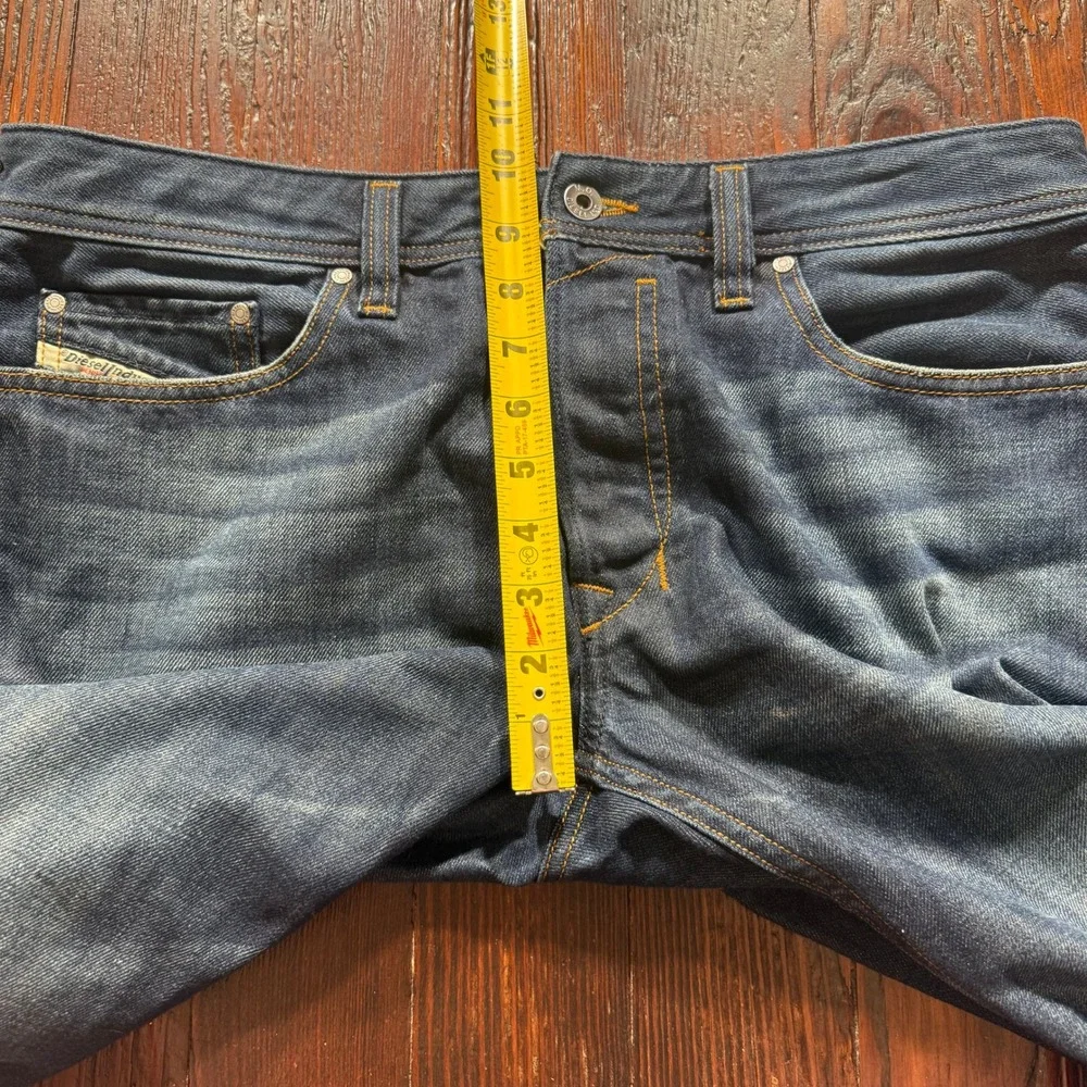 Diesel‎ Safado Jeans Mens 32x32 Blue Slim Straight Button Fly Made in USA Faded